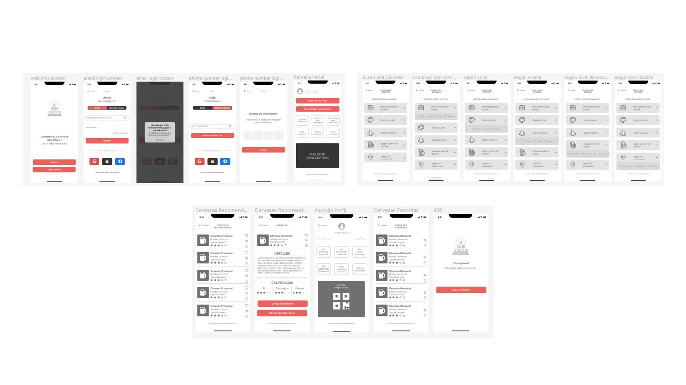 Wireframes de media fidelidad