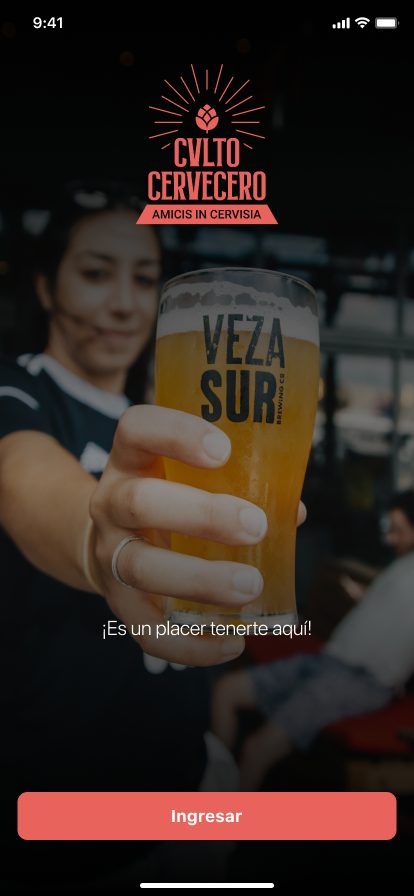 Pantalla de bienvenida