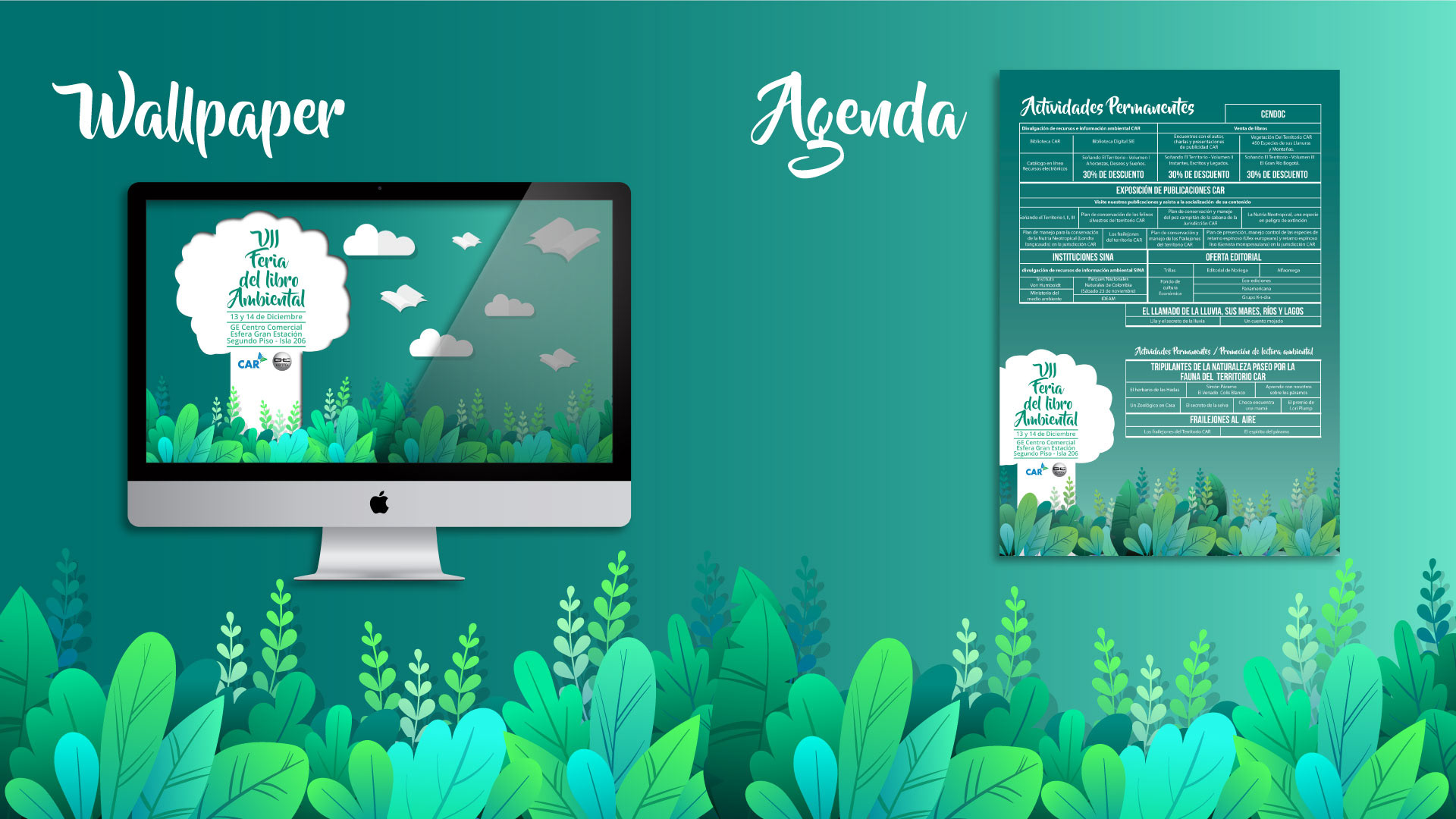 Wallpaper y agenda impresa de VII Feria del Libro Ambiental