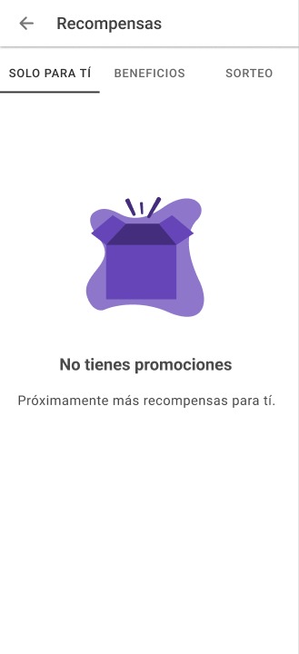 Recompensas, estado vacío