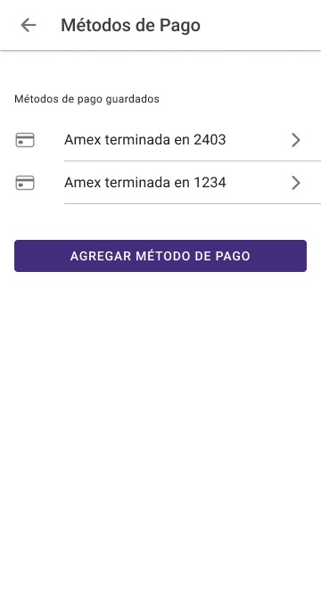 Configuración, métodos de pago