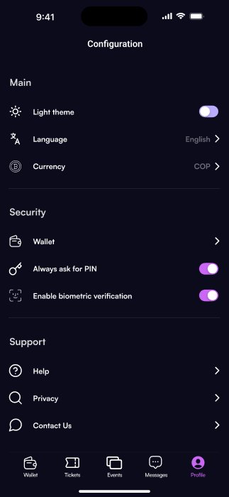 Perfil y configuración